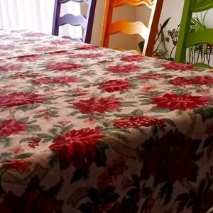 Christmas Tablecloth Poinsettia Authentic